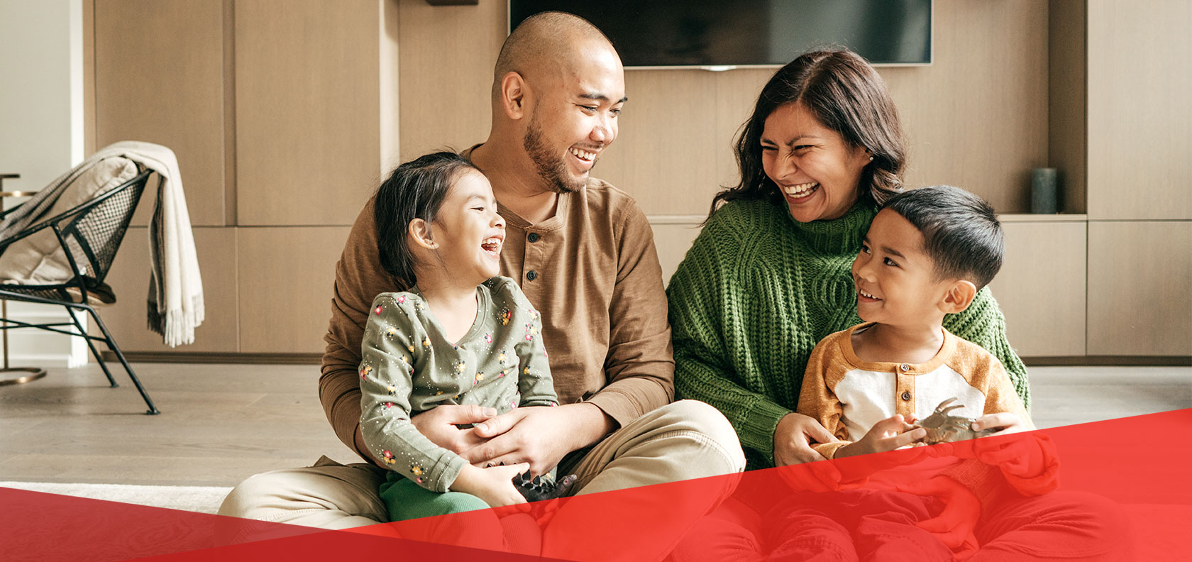 family smiling and laughing